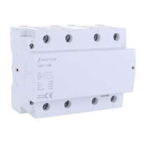 Shopcorp 100 Amp 4 Pole Normally Open IEC 500V Contactor for HVAC, AC, Motor Load and Lighting