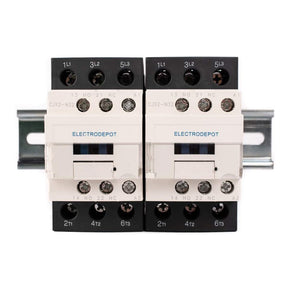 Electrodepot Contactor - 30A 6 Pole (3 Pole x 2) NO and Aux 1NO/1NC - 110/120V Coil, Includes DIN Rail and 2 Screws - for HVAC, AC, Motor Load and Lighting.