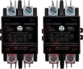 Migro 40A 2 Pole 600V, 24V, Inductive 40A / Resistive 50 A Contactor for HVAC and Lighting with NEMA standards - 2 pack