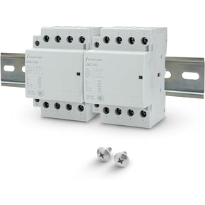 Shopcorp 40A 8 Pole (4x2) NO Contactor - 110/120VAC Coil, DIN Rail and Screws for HVAC, AC, Motor and Lighting