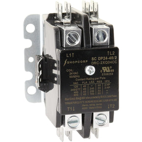 Shopcorp 40A 2 Pole 600V, 24V, Inductive 40A / Resistive 50A Contactor for HVAC and Lighting
