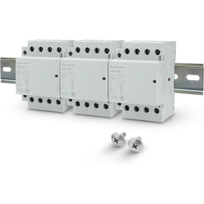 Shopcorp 60A 12 Pole (4x3) NO Contactor - IEC 400V - 110/120VAC Coil - With 8" DIN Rail and 2 Number 10 Screws for HVAC, AC, Motor and Lighting
