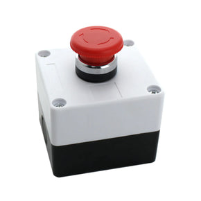 Shopcorp Mushroom Head Emergency Button, Stay-put (1 Red) - Includes Switch Control Station Box