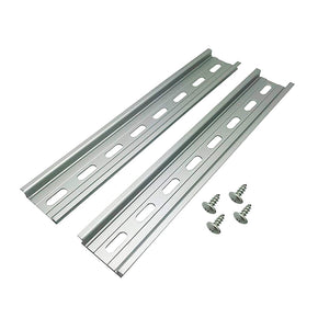 Electrodepot 2 Pieces Slotted Aluminum DIN Rail (35 mm x 8-in) with 4 #10 Stainless Steel Screws