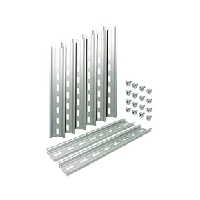 Electrodepot 8 Pieces Slotted Aluminum DIN Rail (35 mm x 8-in) with 16 #10 Stainless Steel Screws