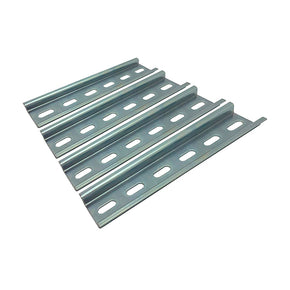 Electrodepot 4 Pieces Slotted Steel Zinc Plated DIN Rail (35 mm x 6-in), Silver