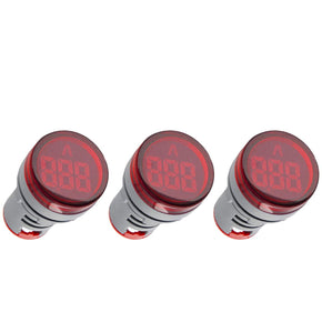 Shopcorp Digital Led Display Indicator Ammeter - 220V and 0-100A , Gauge Meter, Tester Amp Monitor (Red/Green, 3 Pack)