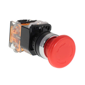 Shopcorp Mushroom Head Emergency Push Button for Home or Industrial Equipment (Stay-put, Red)