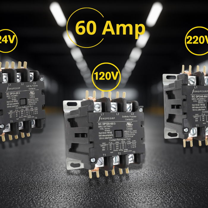 60 Amp 3 Pole Contactor: HVAC, Motor Load & Coil Voltage Guide
