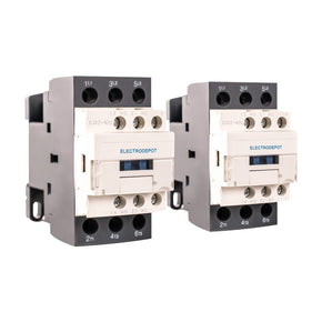 Electrodepot 30A 3 Pole IEC 660V Contactor - Normally Open and Auxiliary 1NO/1NC - 110/120VAC Coil for HVAC, AC, Motor Load and Lighting (2 pack)