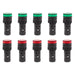 Shopcorp 20mA Energy Saving, Industrial LED Indicator Lights - 5 Green and 5 Red Bulbs