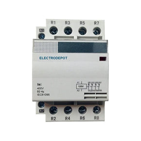 Electrodepot Contactor - 50A 4 Pole Normally Open Contactor 400V - 110/120VAC for HVAC, AC, Motor Load and Lighting