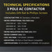 3 Pole 110/120VAC Coil Contactor - 50/60HZ for Motor Load, HVAC and Lighting + Rail
