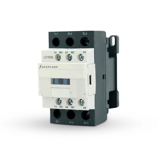 Shopcorp 30A 3 Pole IEC 660V Contactor - Normally Open and Aux. 1NO/1NC - 110/120VAC Coil for HVAC, AC, Motor & Lighting