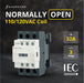 Shopcorp 30A 3 Pole IEC 660V Contactor - Normally Open and Aux. 1NO/1NC - 110/120VAC Coil for HVAC, AC, Motor & Lighting - NO