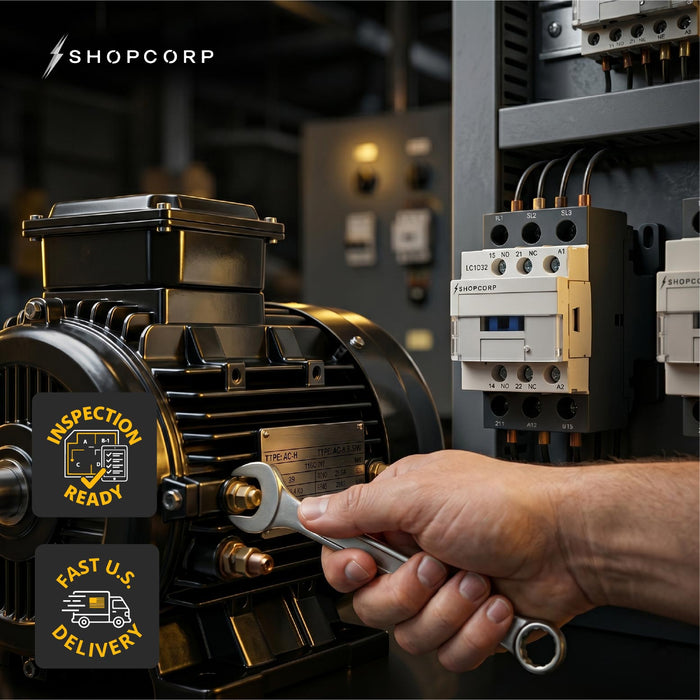 Shopcorp 30A 3 Pole IEC 660V Contactor - Normally Open and Aux. 1NO/1NC - 110/120VAC Coil for HVAC, AC, Motor & Lighting - Technical Lifestyle