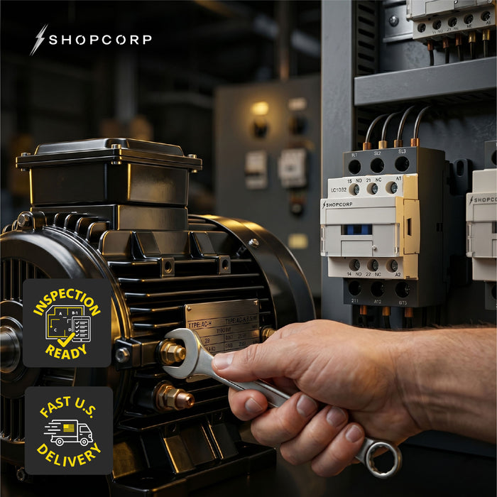 Shopcorp 30A 3 Pole IEC 660V Contactor - Normally Open and Aux. 1NO/1NC - 110/120VAC Coil for HVAC, AC, Motor & Lighting - Technical Lifestyle
