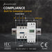 Shopcorp 30A 3 Pole Contactor NO & Aux 1NO/1NC - 110/120VAC Coil w/ 24-7 Timer, DIN Rail & Screws for Motor & Lighting - Compliance