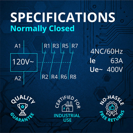 Electrodepot 40A 4 Pole Normally Closed Contactor 400V  - 110/120VAC