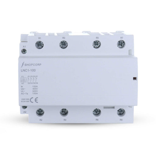 Shopcorp 100 Amp 4 Pole Normally Closed IEC 500V Contactor for HVAC, AC, Motor Load and Lighting