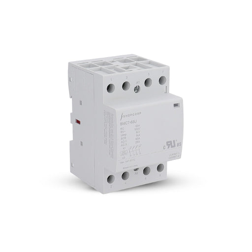 Shopcorp 63Amp AC/DC 4 Pole Normally Open UL Listed Contactor, 24V Coil, IEC 400V DIN Rail