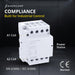 Shopcorp 63 Amp 4 Pole 2NO / 2NC 400V Contactor, 110/120VAC Coil for HVAC, Air Conditioner, Motor Load & Lighting System