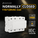 Shopcorp 100 Amp 4 Pole Normally Closed IEC 500V Contactor with DIN Rail and 2 Screws for HVAC, AC, Motor Load and Lighting - NC