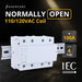 Shopcorp 100 Amp 4 Pole Normally Open IEC 500V Contactor with DIN Rail and 2 Screws for HVAC, AC, Motor Load and Lighting - NO