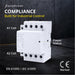 Shopcorp 60A 4 Pole NC Contactor - IEC 400V - 110/120VAC Coil for HVAC, AC, Motor and Lighting