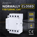 Shopcorp 60A 4 Pole Normally Closed Contactor - IEC 400V - 110/120VAC Coil for HVAC Systems, AC, Motor Load and Lighting