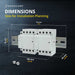 Shopcorp 63A 8 Pole (4x2) NO Contactor - 110/120VAC Coil, DIN Rail and Screws for HVAC, AC, Motor and Lighting - Dimension