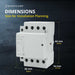 Shopcorp 60A 4 Pole NO Contactor - IEC 400V - 110/120VAC Coil  for HVAC, Motor & Lighting - Dimensions