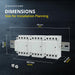 Shopcorp 63A 12 Pole (4x3) NO Contactor - IEC 400V - 110/120VAC Coil - with DIN Rail & Screws for HVAC, Motor & Lighting - Dimensions