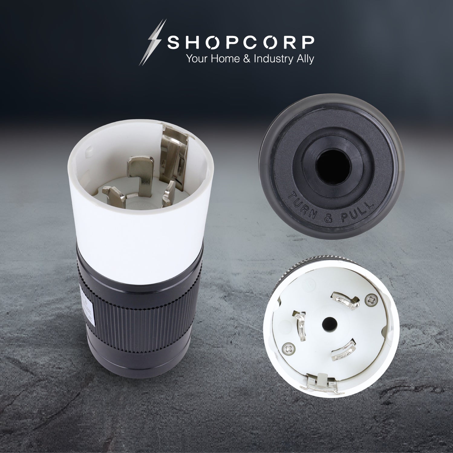 Shopcorp 50A Twist Lock RV Plug (Male) | CS6365 125/250V, 12,500W ...
