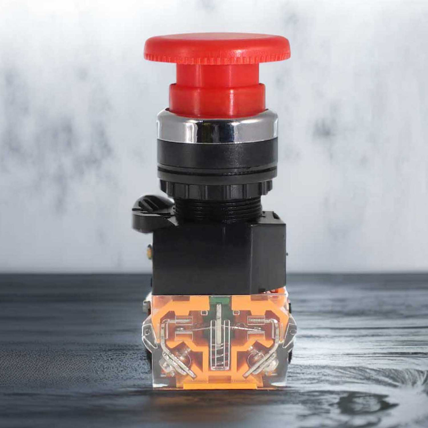 Stuts Button Mushroom Head Stay-put Push Button, Red w/ Control Station Box ...