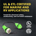 Shopcorp 50A to 30A Marine Shore Power Adapter Cord – SS2-50P to L5-30R, 1.5FT STW 10AWG, Green, UL/ETL