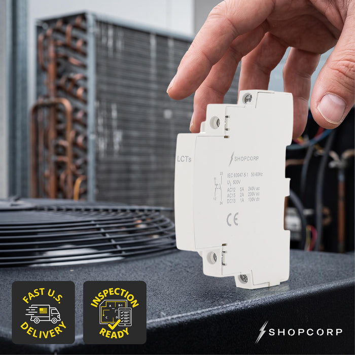 Shopcorp Auxiliary Contact for AC Contactor 1 NO 1 NC Auxiliary Contact Block, Right Side Mounting Location