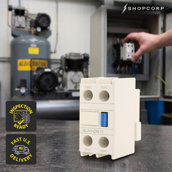 Shopcorp Auxiliary Contact LA1-D11 for AC Contactor 1 NO 1 NC Auxiliary Contact Block, Front Mount Design Contactor