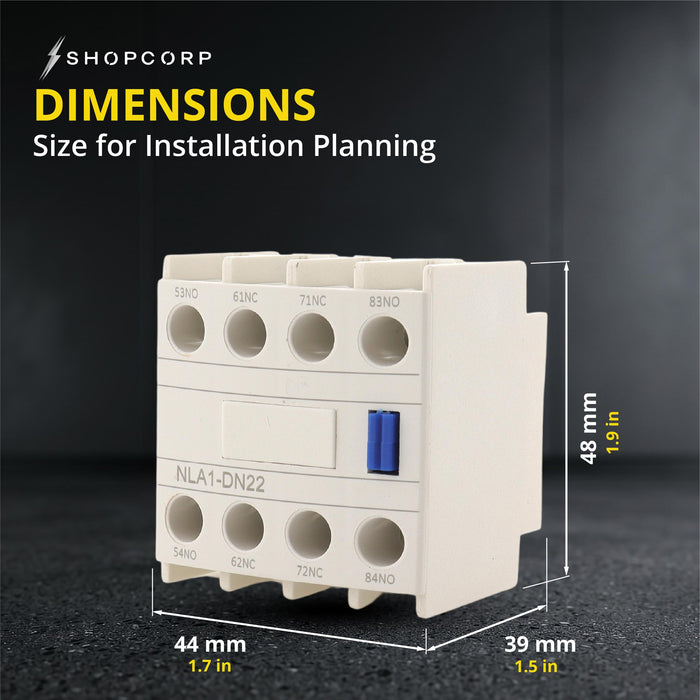 Shopcorp Auxiliary Contact LA1-D22 for AC Contactor 2 NO 2 NC Auxiliary Contact Block, Front Mount Design Contactor