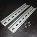 Electrodepot 2 Pieces Slotted Aluminum DIN Rail (35 mm x 8-in) with 4 #10 Stainless Steel Screws
