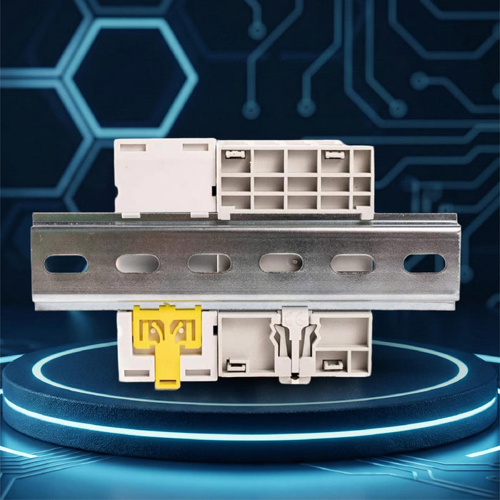 Electrodepot 40A 4 Pole NO Contactor, 110/120VAC Coil, with 24-7 Timer, DIN Rail & Screws for HVAC, Motor Load, Lighting