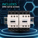 Electrodepot Contactor - 30A 6 Pole (3 Pole x 2) NO and Aux 1NO/1NC - 110/120V Coil, Includes DIN Rail and 2 Screws - for HVAC, AC, Motor Load and Lighting