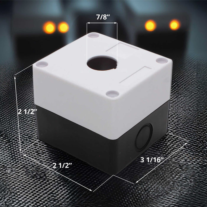 Shopcorp Push Button Switch Control Station Box - 22mm Single Push Button Hole, Dustproof and Waterproof, 1NO/1NC