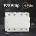 Shopcorp 100 Amp Contactor 4 Pole Normally Open 110/120VAC Coil - IEC 500V - HVAC, AC, Motor Load and Lighting Systems