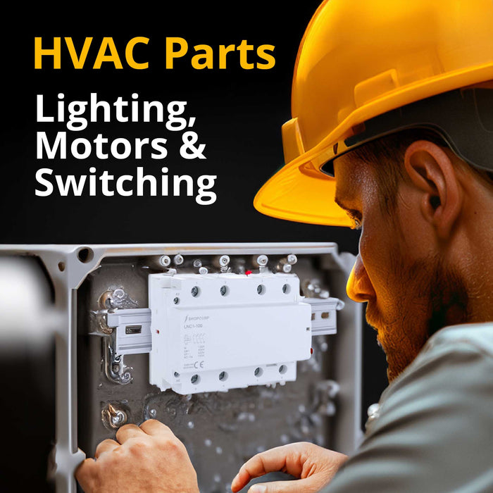 Shopcorp 100 Amp Contactor 4 Pole Normally Open 110/120VAC Coil - IEC 500V - HVAC, AC, Motor Load and Lighting Systems