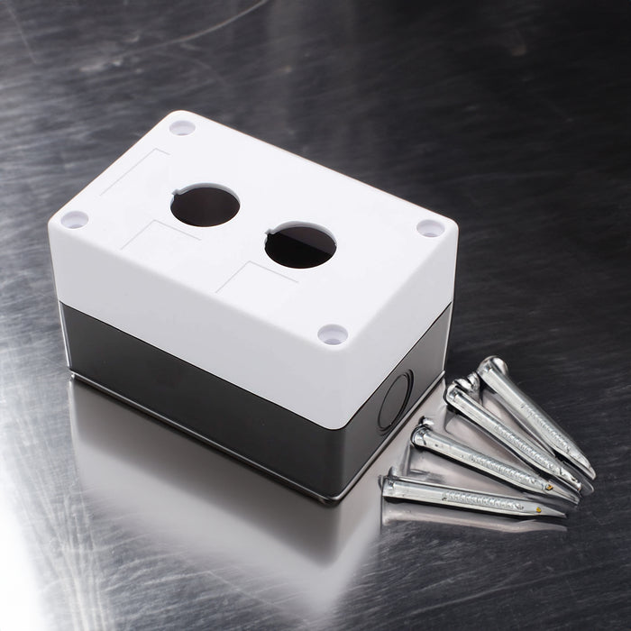 Spring Return Switch Box Mushroom Head Spring Return Push Button, 1 Green and 1 Red w/ Control ...