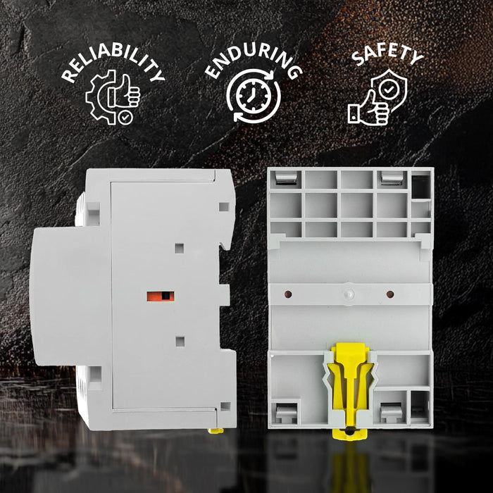 Shopcorp 63 Amp 4 Pole 2NO / 2NC 400V Contactor, 220VAC Coil for HVAC, Air Conditioner, Motor Load & Lighting System