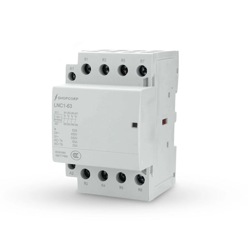 Shopcorp 60A 4 Pole NC Contactor - IEC 400V - 110/120VAC Coil for HVAC, AC, Motor and Lighting