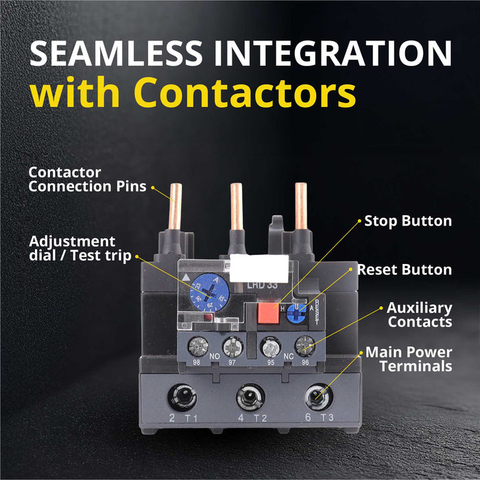 Thermal Overload Relay LR2-D33 (23–32A) – Motor Protection Relay with 1NO/1NC, IEC Rated, DIN Rail Mount