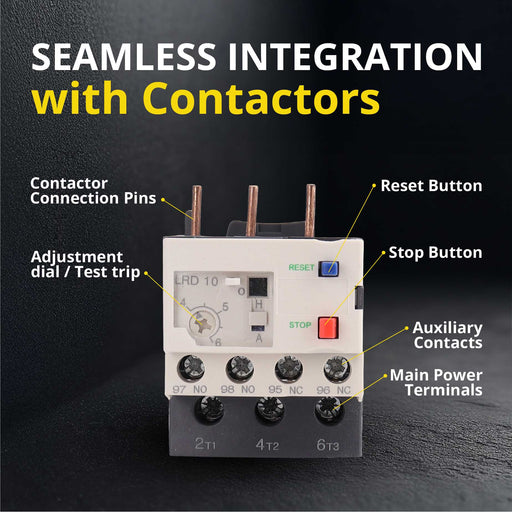 Thermal Overload Relay LR2-D13 (4–6A) – Motor Protection Relay with 1NO/1NC, IEC Rated, DIN Rail Mount